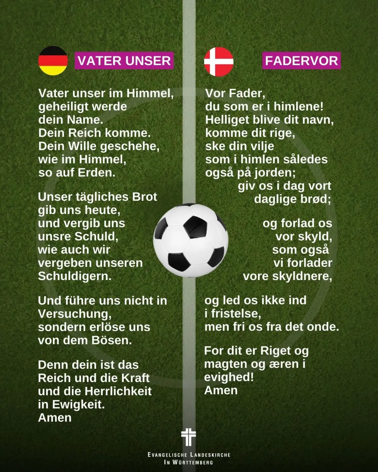 Vaterunser Deutsch und Dänisch