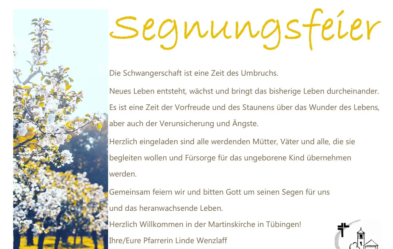 Die Rückseite des Einladungsflyers zur Segnungsfeier.