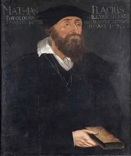 Matthias Flacius als Professor in Jena, einer Hochburg der „echten“ Lutheraner. Das Bild eines anonymen Künstlers stammt wahrscheinlich aus dieser Zeit.