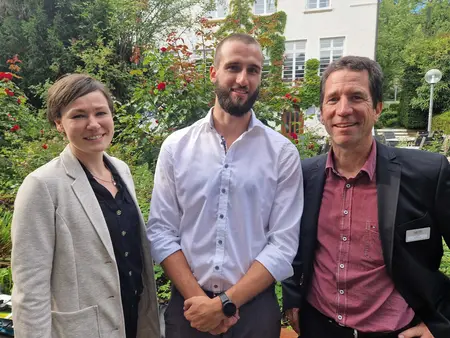 Prof. Dr. Corinna Schubert (Zweitbetreuerin), Luca Sigle und Prof. Dr. Wolfgang Ilg (Erstbetreuer)