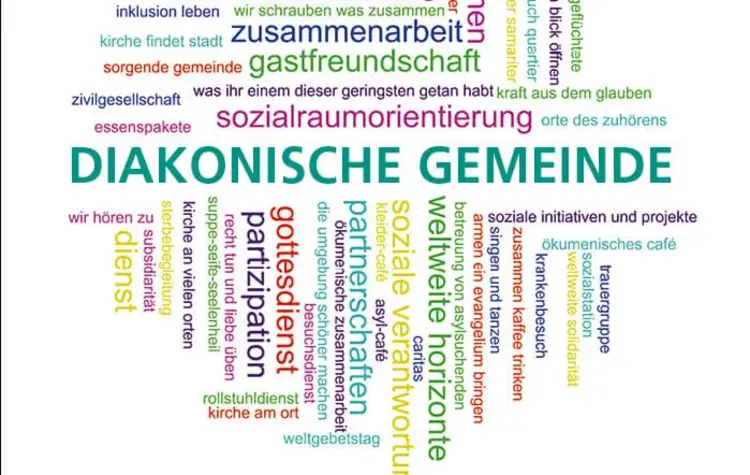 „Gastfreundschaft“ und „Partnerschaft“: In einer neuen Publikation der „Arbeitsgemeinschaft Christlicher Kirchen“ geht es um die „Diakonische Gemeinde“. Zu sehen ist das Titelbild der Broschüre.