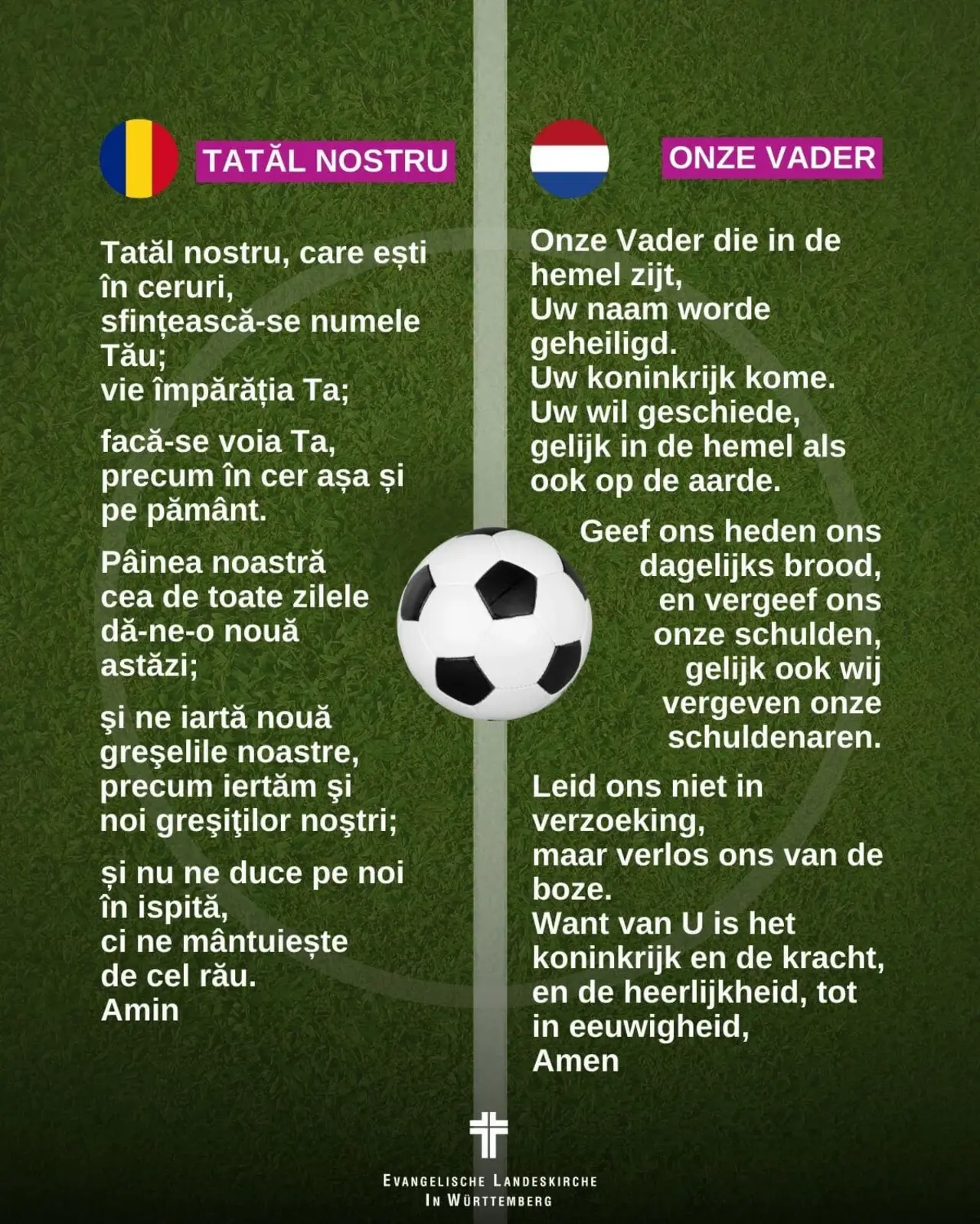 Vaterunser Rumänisch und Niederländisch