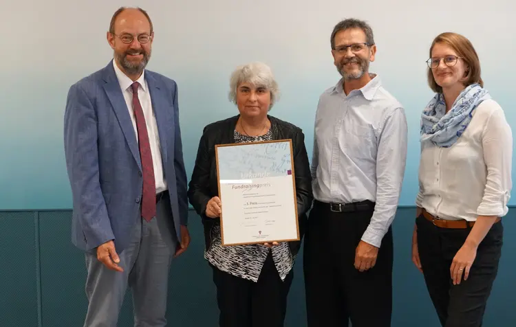 Bernd Hofmann, Luiza Fuoß und Joachim Schaitel (Rosenfeld) sowie Michaela Kluin (landeskirchliches Fundraising)