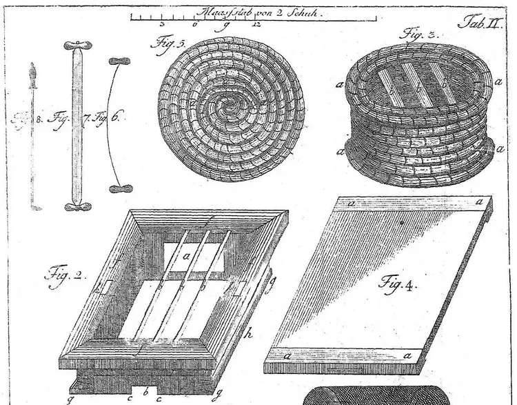 Aus Simeon Friedrich Wursters buch über die Bienenzucht.