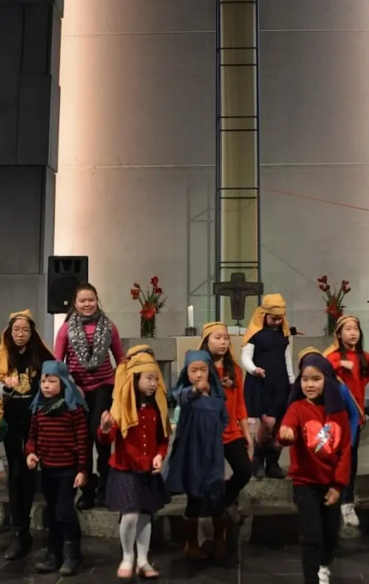 Das Krippenspiel der Kinderkirche in der Evangelisch-Koreanischen Nambu-Gemeinde.