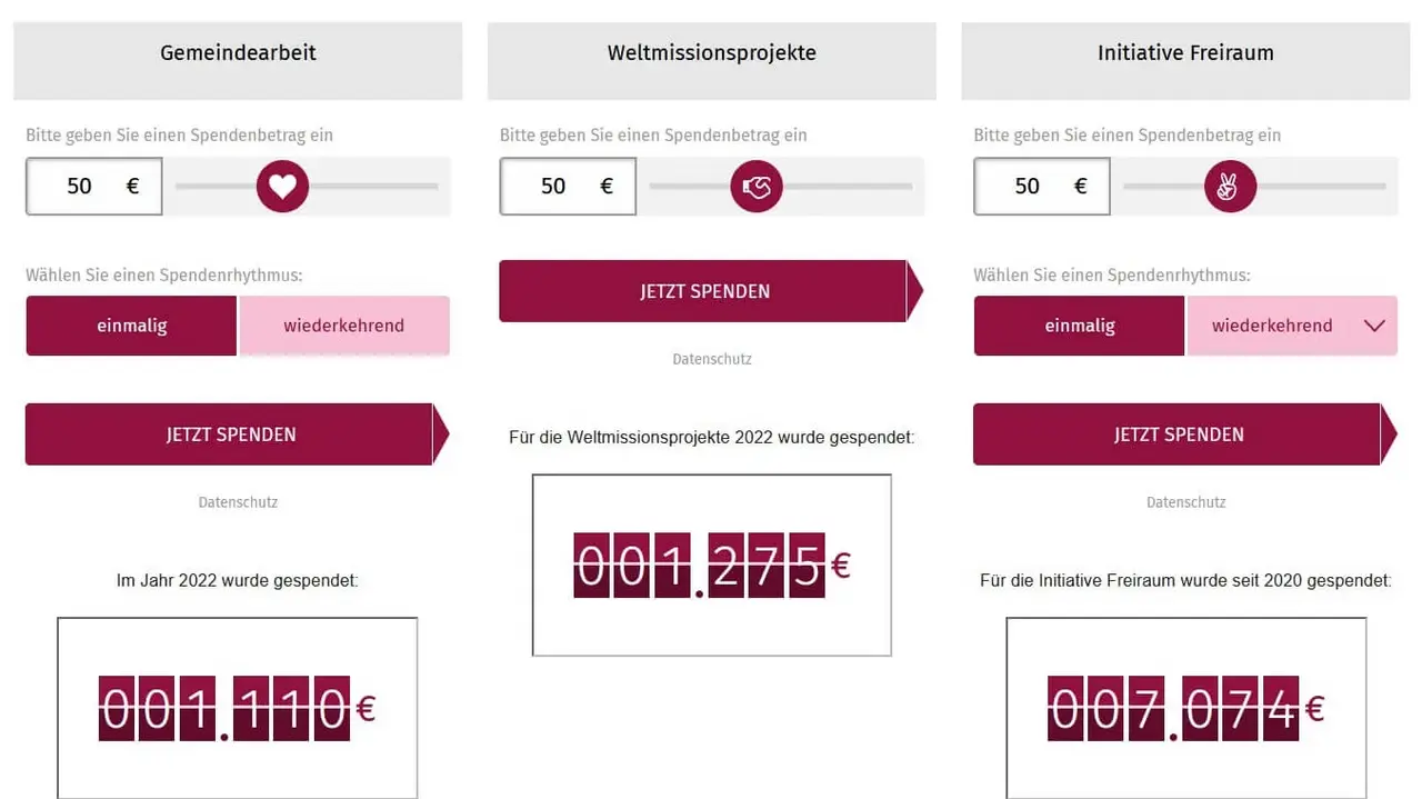 Die evangelische Kirchengemeinde Bonlanden hat das Spendentool „twingle“ in die Website eingebunden.