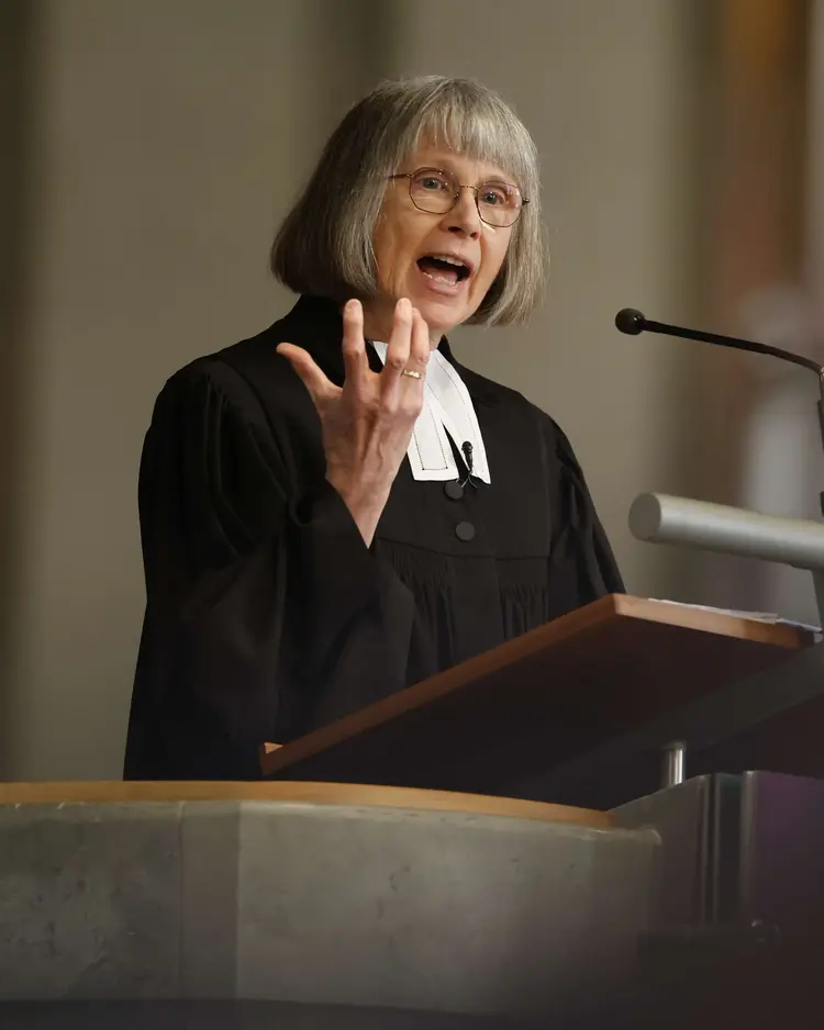 Pfarrerin Maike Sachs hielt die Predigt.