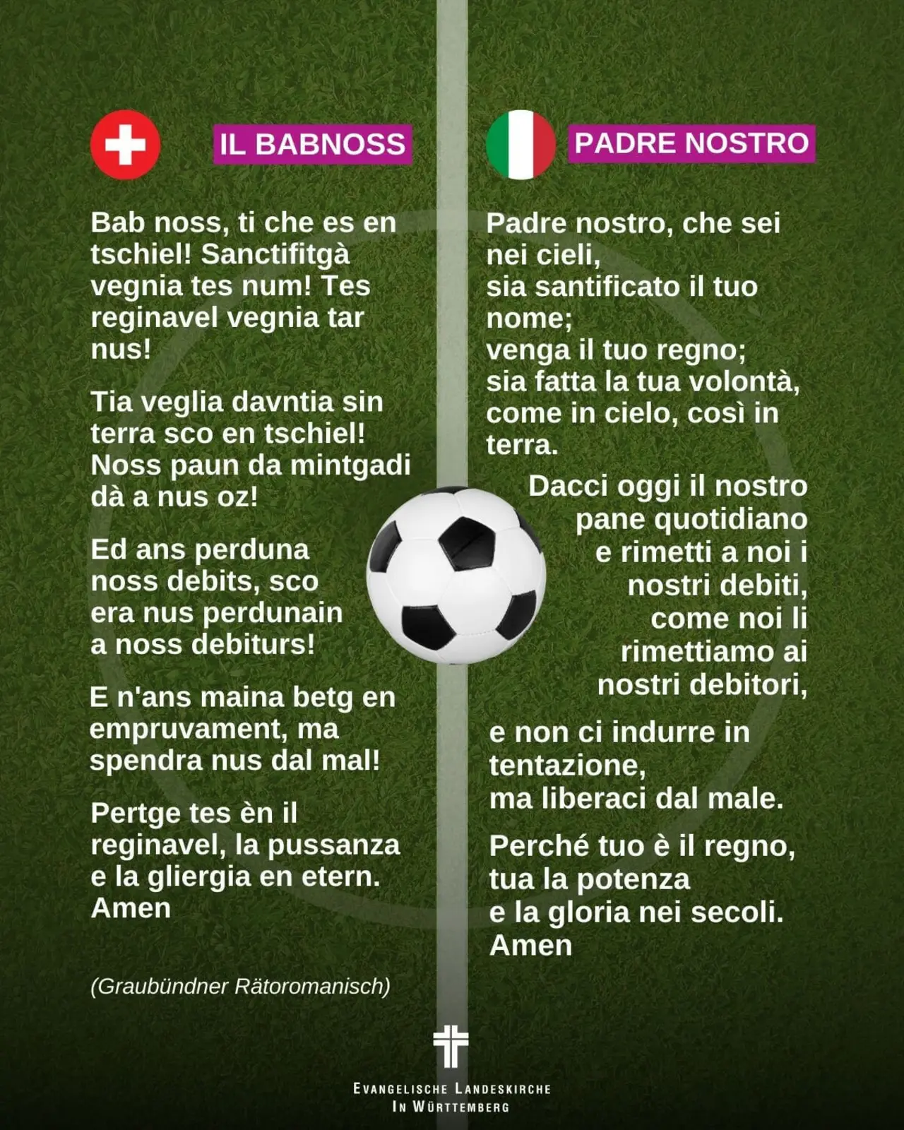 Vaterunser Italienisch und Graubündner Rätoromanisch