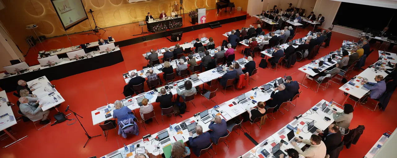 Frühjahrstagung der Württembergischen evangelischen Landessynode im Hospitalhof.