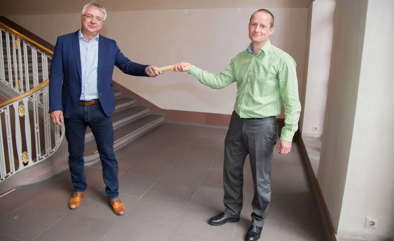 Philipp Geißler (rechts) übernimmt den Stab von seinem Vorgänger Volker Steinbrecher.