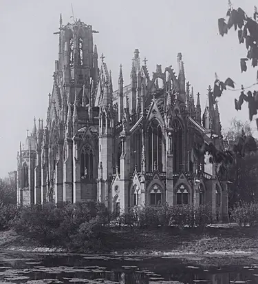 Die Johanneskirche nach dem Ende des Zweiten Weltkriegs.