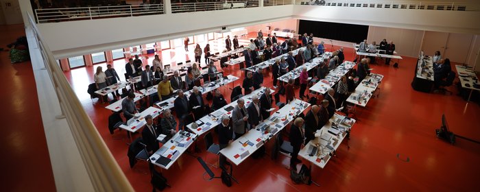 Frühjahrstagung der Württembergischen evangelischen Landessynode im Hospitalhof.