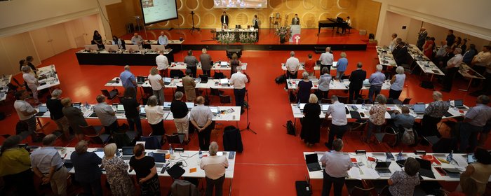 Sommertagung der württembergischen evangelischen Landessynode im Hospitalhof.