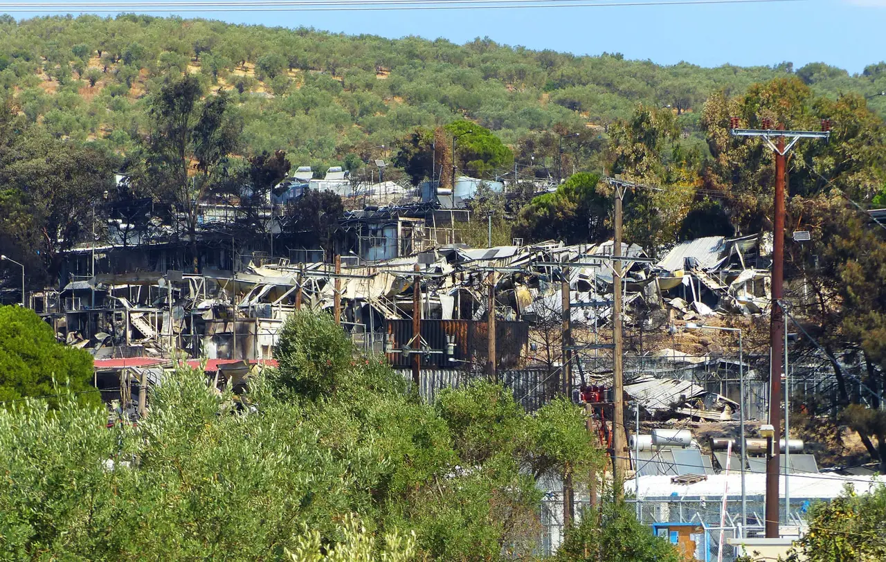 Das abgebrannte Flüchtlingslager Moria auf Lesbos.