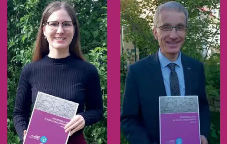 Hannah Geiger, Referentin für Friedenspädagogik am ptz, und Stefan Hermann, Direktor des ptz.