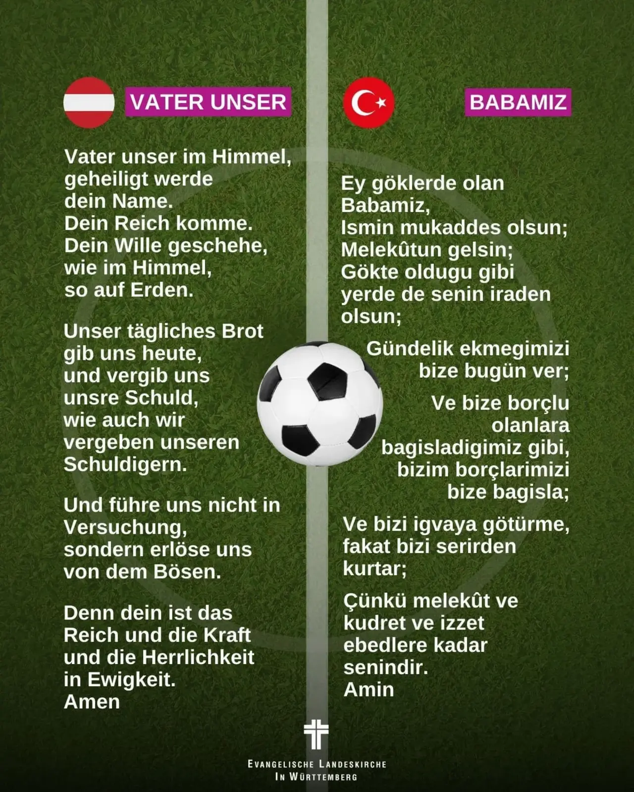 Vaterunser Deutsch und Türkisch