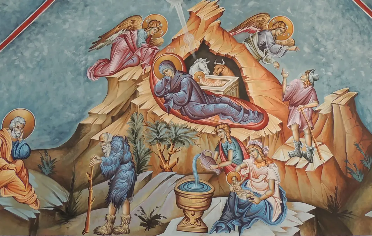 Ausschnitt aus einer Weihnachtsikone