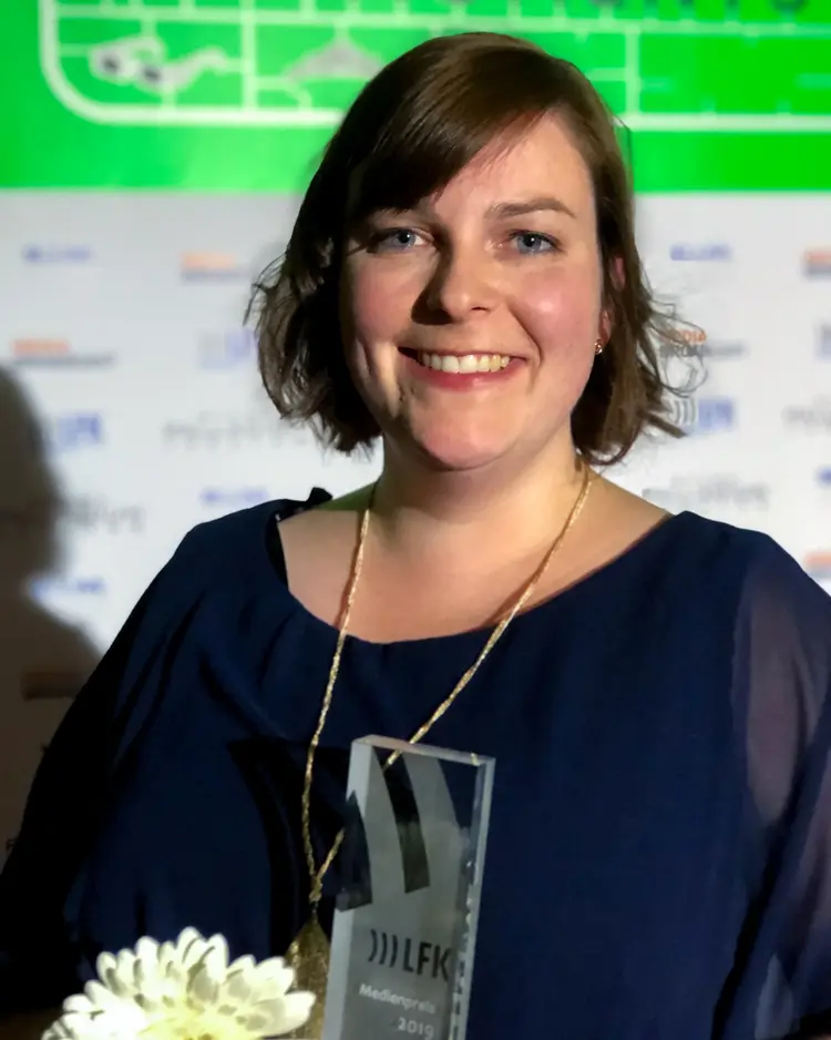 Eva Rudolf bei der Verleihung des LFK-Medienpreises