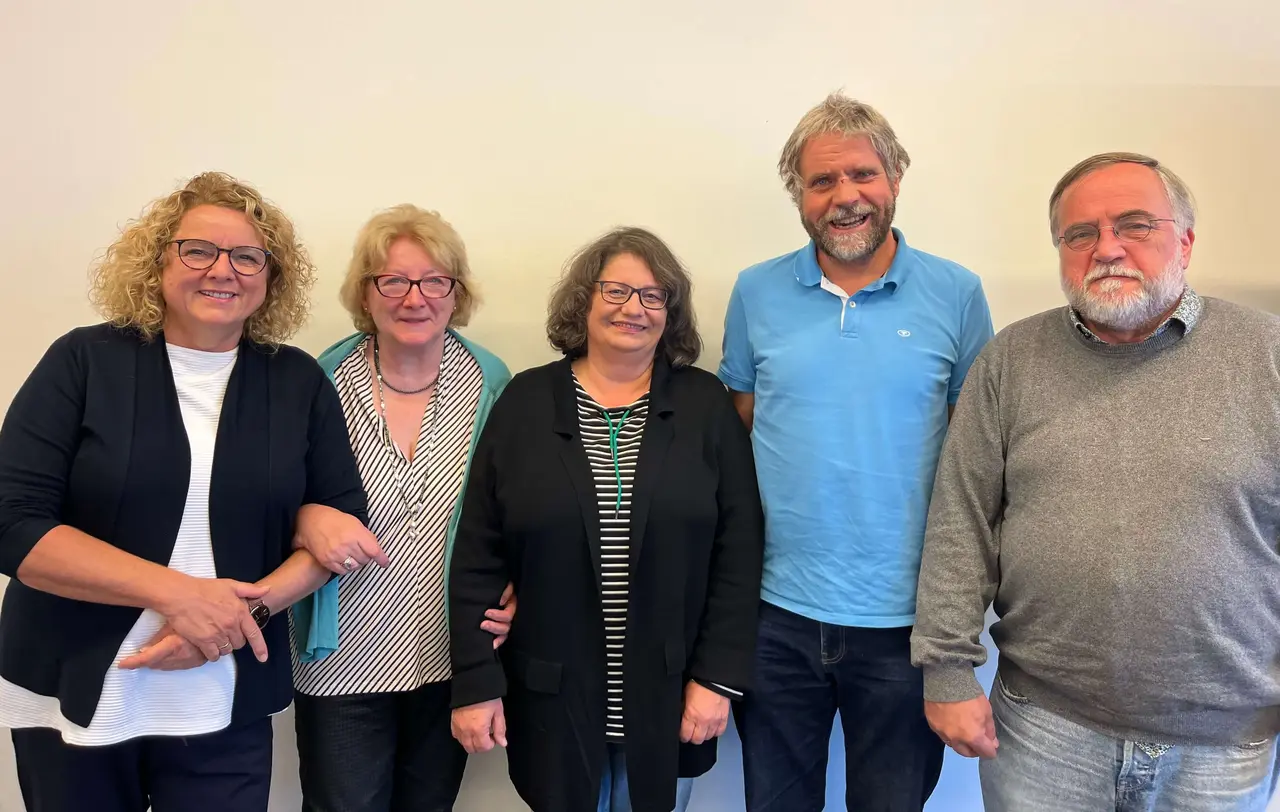 Die Leitung des Gesprächskreises Offene Kirche: vl.n.r. Angelika Klingel, Hannelore Jessen, Ruth Bauer, Prof. Dr. Martin Plümicke, Prof. Dr. Thomas Hörnig