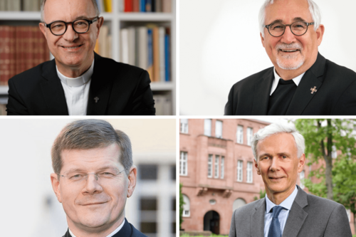 Die vier Bischöfe in Baden-Württemberg: Dr. h . c. Frank Otfried July, Dr. Gebhard Fürst, Stephan Burger, Prof. Dr. Jochen Cornelius Bundschuh