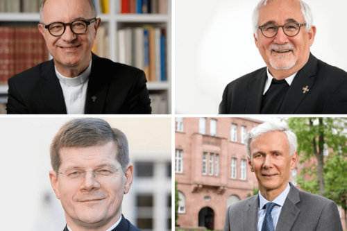 Die vier Bischöfe in Baden-Württemberg: Dr. h . c. Frank Otfried July, Dr. Gebhard Fürst, Stephan Burger, Prof. Dr. Jochen Cornelius Bundschuh