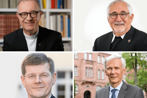 Die vier Bischöfe in Baden-Württemberg: Dr. h . c. Frank Otfried July, Dr. Gebhard Fürst, Stephan Burger, Prof. Dr. Jochen Cornelius Bundschuh