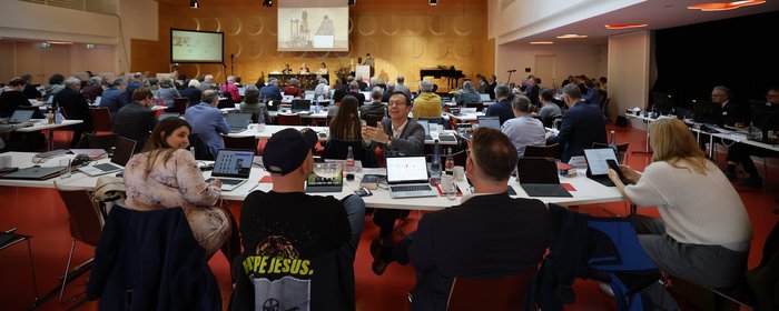 Frühjahrstagung der Württembergischen evangelischen Landessynode im Hospitalhof.