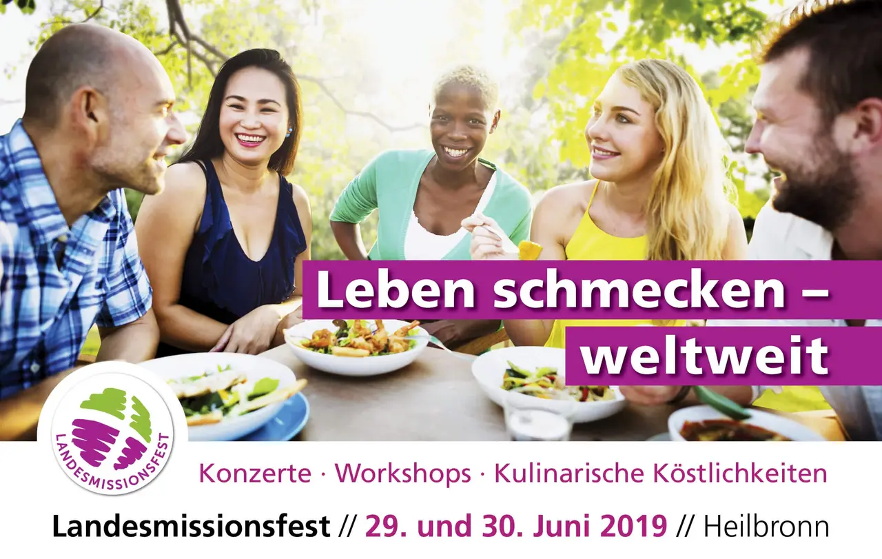 „Leben schmecken - weltweit" lautet das Motto des diesjährigen Landesmissionsfestes 2019 am 29. und 30. Juni in Heilbronn.
